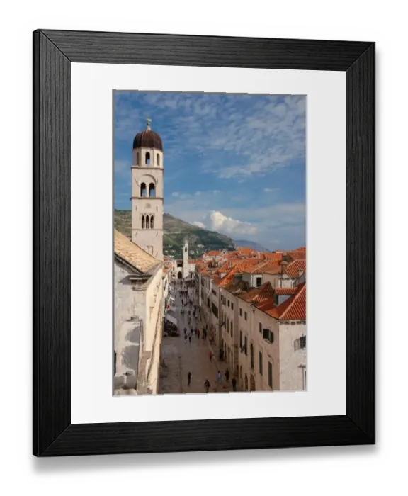 Framed Print : Croatia, Dubrovnik, view of Stradun from city wall Framed Print : Croatia, Dubrovnik, view of Stradun from city wall