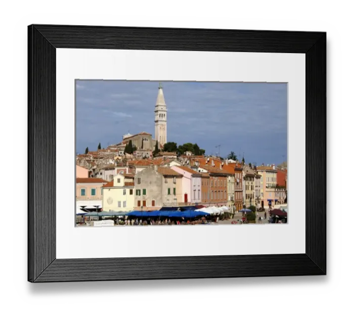 Framed Print : Croatia. Rovinj. General view with St. Euphemia Church. Istrian Peninsula Framed Print : Croatia. Rovinj. General view with St. Euphemia Church. Istrian Peninsula