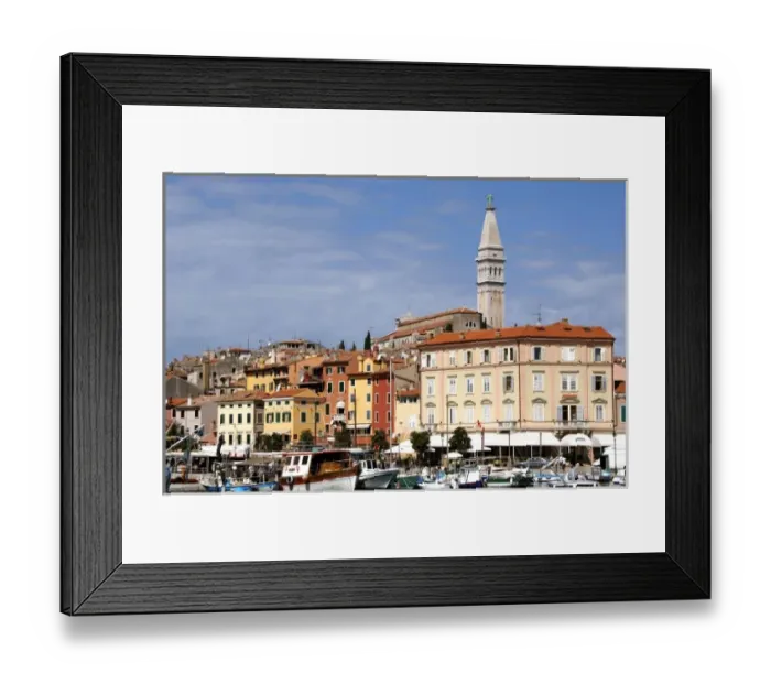 Framed Print : Croatia. Rovinj. View of the city with the St. Euphemia. Church. Istrian Peninsula Framed Print : Croatia. Rovinj. View of the city with the St. Euphemia. Church. Istrian Peninsula
