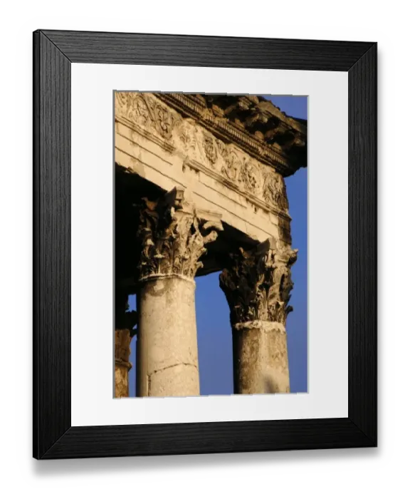 Framed Print : Temple of Augustus, dedicated to the goddess Roma and the emperor Augustus. It was Framed Print : Temple of Augustus, dedicated to the goddess Roma and the emperor Augustus. It was