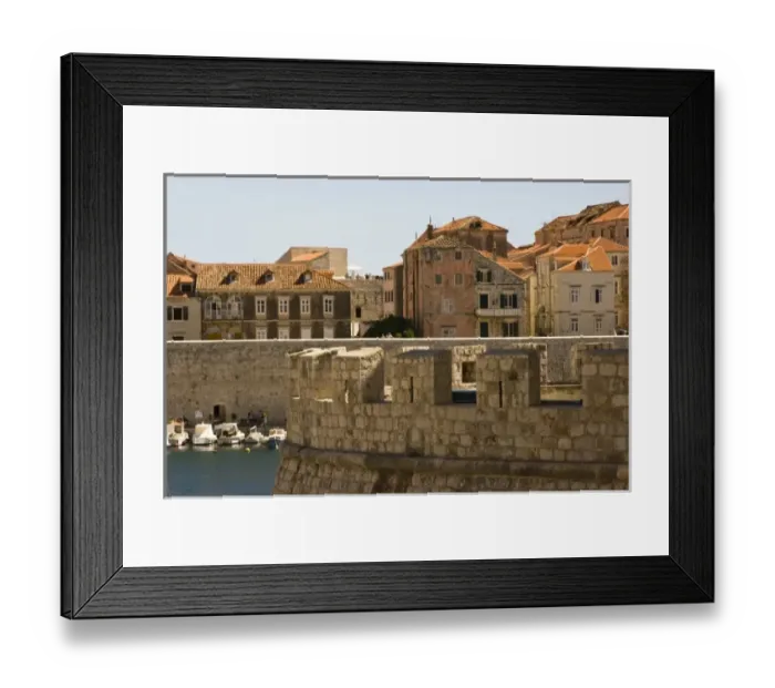 Framed Print : Walled City of Dubrovnik, Southeastern Tip of Croatia, Dalmation Coast, Adriatic Sea