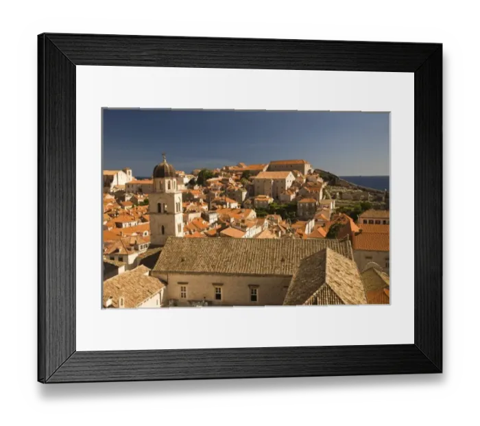 Framed Print : CROATIA, Dubrovnik. View from Old City Walls Walk. (RF) Framed Print : CROATIA, Dubrovnik. View from Old City Walls Walk. (RF)