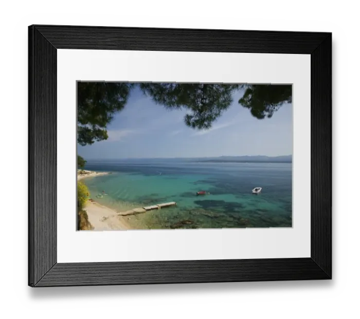 Framed Print : Croatia, Central Dalmatia, BRAC ISLAND, BOL. Boat Pier  /  Hvarski Channel