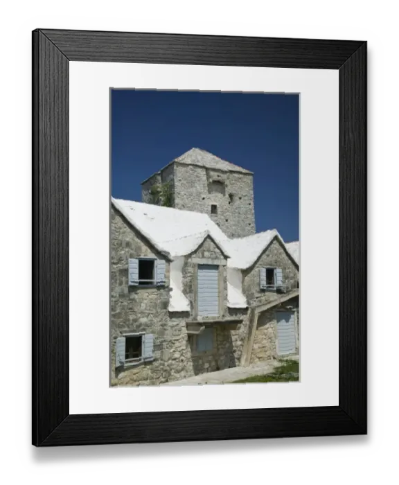 Framed Print : Croatia, Central Dalmatia, BRAC ISLAND, SKRIP. Oldest settlement on BRAC, Stone House
