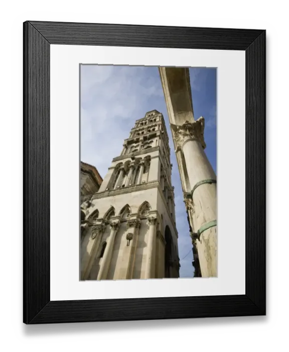 Framed Print : Croatia, Central Dalmatia, SPLIT. Old town SPLIT- Morning View of the Cathedral of St