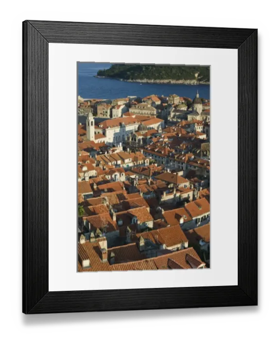 Framed Print : Croatia, Southern Dalmatia, DUBROVNIK. Old Town DUBROVNIK, viewed from the northern