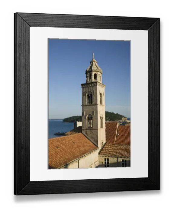 Framed Print : Croatia-Southern Dalmatia-Dubrovnik. Old Town Dubrovnik- Belltower of the Dominican