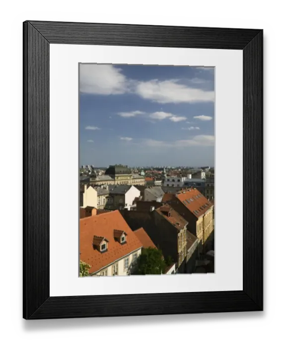 Framed Print : Croatia-Zagreb. Old Town Zagreb-Buildings by Finicular Railway Framed Print : Croatia-Zagreb. Old Town Zagreb-Buildings by Finicular Railway