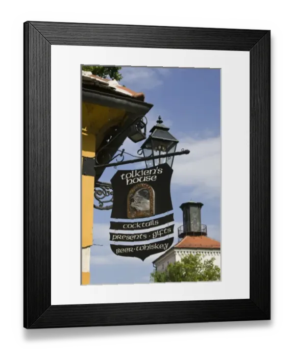 Framed Print : Croatia-Zagreb. Old Town Zagreb-Sign for Tolkeins House Cafe Framed Print : Croatia-Zagreb. Old Town Zagreb-Sign for Tolkeins House Cafe