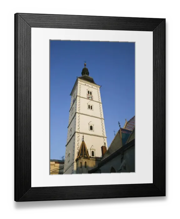 Framed Print : Croatia-Zagreb. Old Town Zagreb-St. Marks Church (b. 1880) Tower / Late Afternoon Framed Print : Croatia-Zagreb. Old Town Zagreb-St. Marks Church (b. 1880) Tower / Late Afternoon
