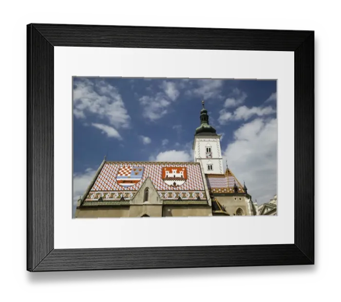 Framed Print : Croatia-Zagreb. Old Town Zagreb-St. Marks Church (b. 1880) Framed Print : Croatia-Zagreb. Old Town Zagreb-St. Marks Church (b. 1880)