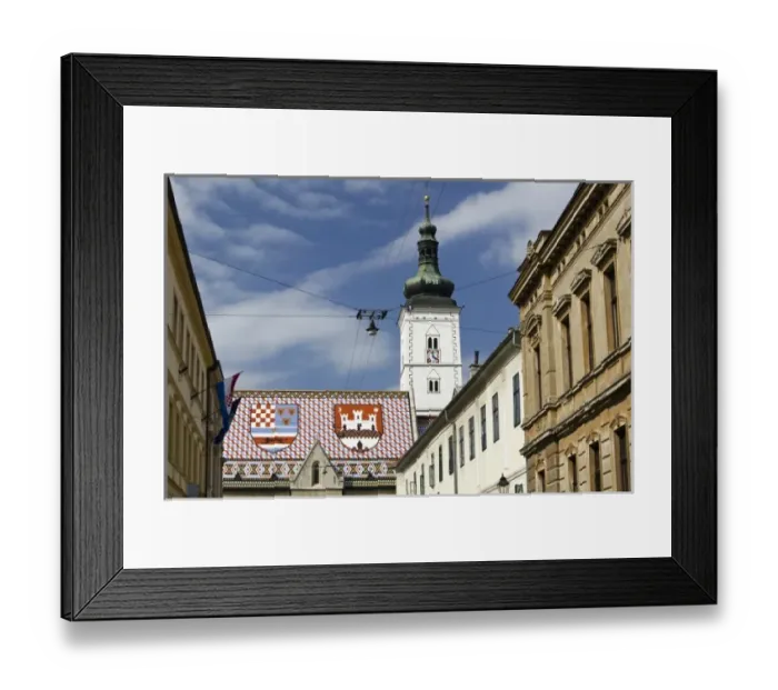 Framed Print : Croatia-Zagreb. Old Town Zagreb-St. Marks Church (b. 1880)
