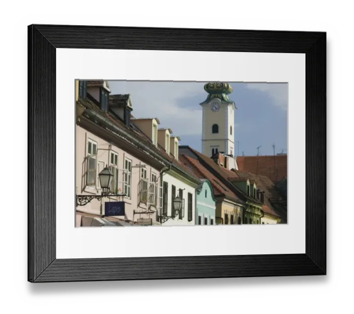 Framed Print : Unknown. Croatia-Zagreb. Old Town Zagreb-Tkalciceva Street Cafe / Restaurant Area and St Framed Print : Unknown. Croatia-Zagreb. Old Town Zagreb-Tkalciceva Street Cafe / Restaurant Area and St