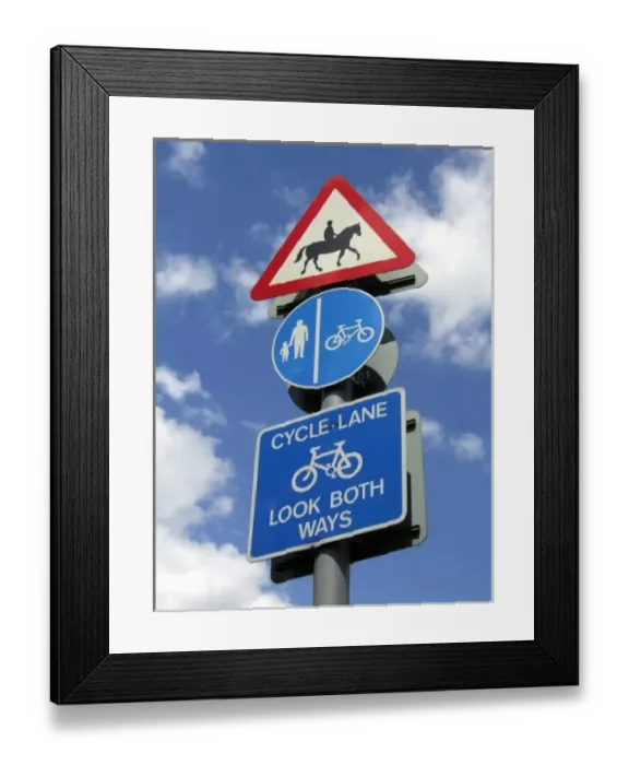 Framed Print : Priority for Horses, Sign, Epping Forest, London, England Framed Print : Priority for Horses, Sign, Epping Forest, London, England