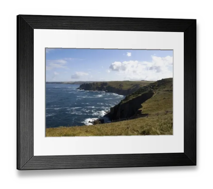 Framed Print : Southernmost tip of England Lands End in Cornwall cliffs and ocean on tip of land Framed Print : Southernmost tip of England Lands End in Cornwall cliffs and ocean on tip of land