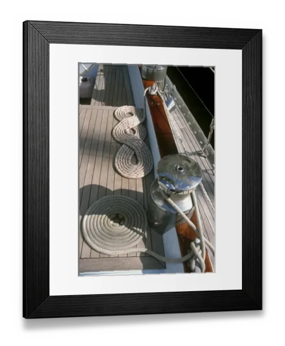 Framed Print : United Kingdom, London. Coiled lines of the Cloud Nine sailboat Framed Print : United Kingdom, London. Coiled lines of the Cloud Nine sailboat