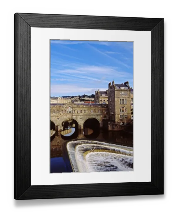 Framed Print : Europe, United Kingdom, England, Bath. River Avon bridge