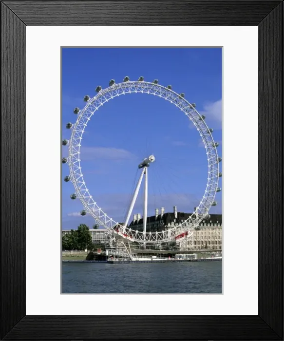 Framed Print : The London Eye ferris wheel along the River Thames in London, England Framed Print : The London Eye ferris wheel along the River Thames in London, England