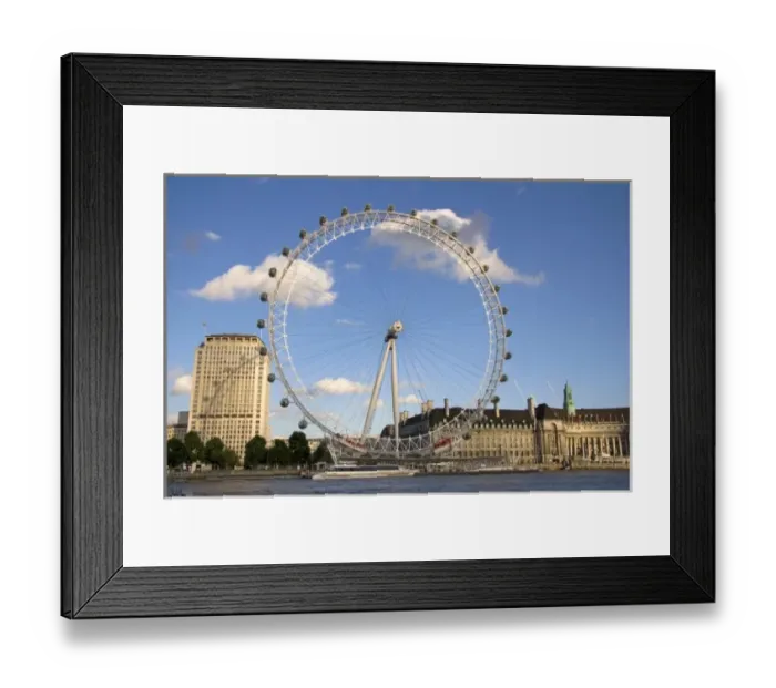 Framed Print : The London Eye along the River Thames in the city of London, England Framed Print : The London Eye along the River Thames in the city of London, England