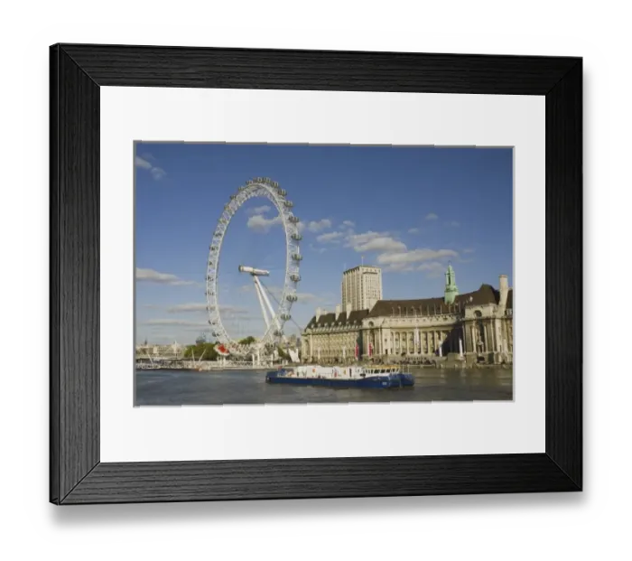 Framed Print : UK, London. London Eye ferris wheel on the banks of the Thames River Framed Print : UK, London. London Eye ferris wheel on the banks of the Thames River