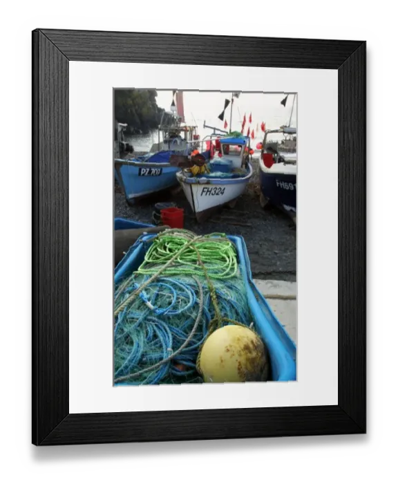 Framed Print : Europe, England, Cornwall, Cadgwith, fishing boats on shore Framed Print : Europe, England, Cornwall, Cadgwith, fishing boats on shore