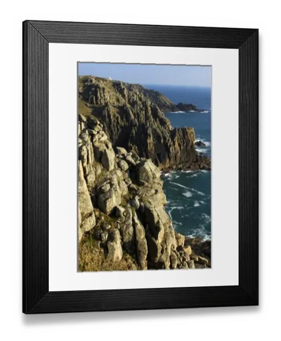 Framed Print : Europe, England, Cornwall, view of ocean from the coastal path