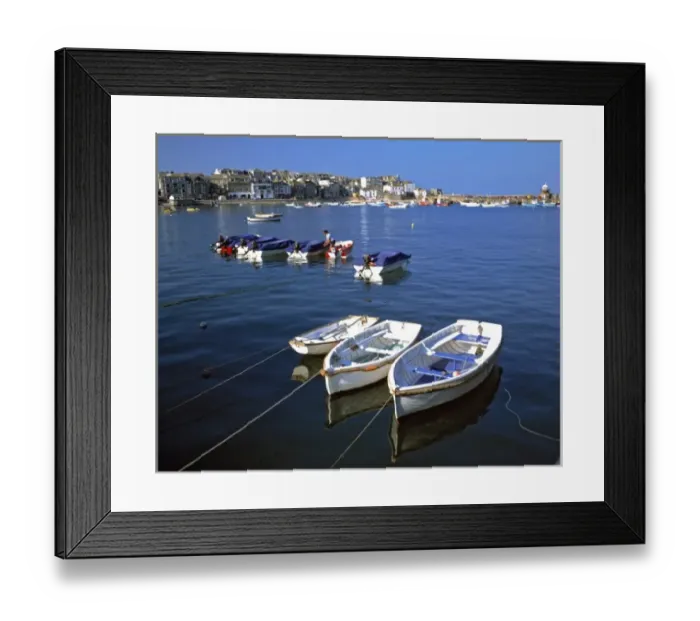 Framed Print : Europe, England, St. Ives. Small boats stand at the ready at the harbor, St. Ives Framed Print : Europe, England, St. Ives. Small boats stand at the ready at the harbor, St. Ives
