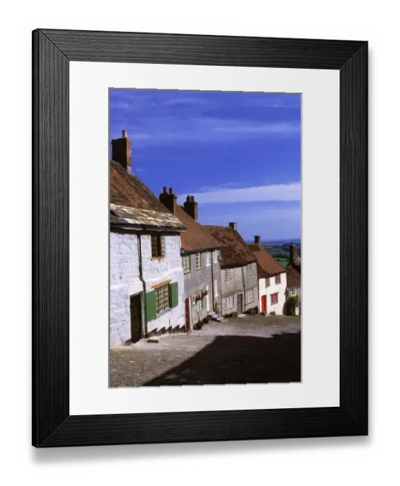 Framed Print : Europe, England, Gold Hill. The steep street known as Gold Hill tumbles down Shaftesbury s Framed Print : Europe, England, Gold Hill. The steep street known as Gold Hill tumbles down Shaftesbury s