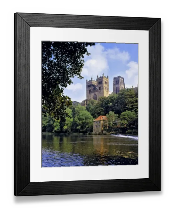 Framed Print : Europe, England, Durham. The spires of Durham Cathedral, a World Heritage Site, rise Framed Print : Europe, England, Durham. The spires of Durham Cathedral, a World Heritage Site, rise