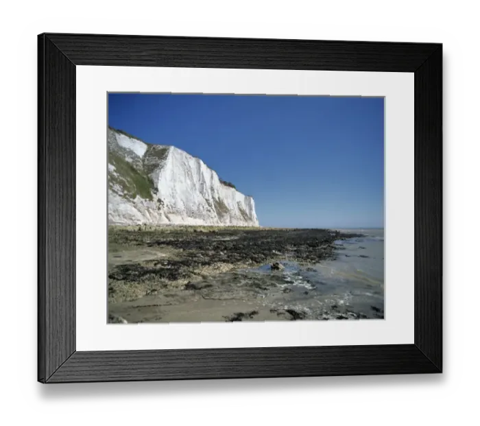 Framed Print : Europe, England, Dover. The White Cliffs of Dover face the Straits of Dover and France in Co Framed Print : Europe, England, Dover. The White Cliffs of Dover face the Straits of Dover and France in Co