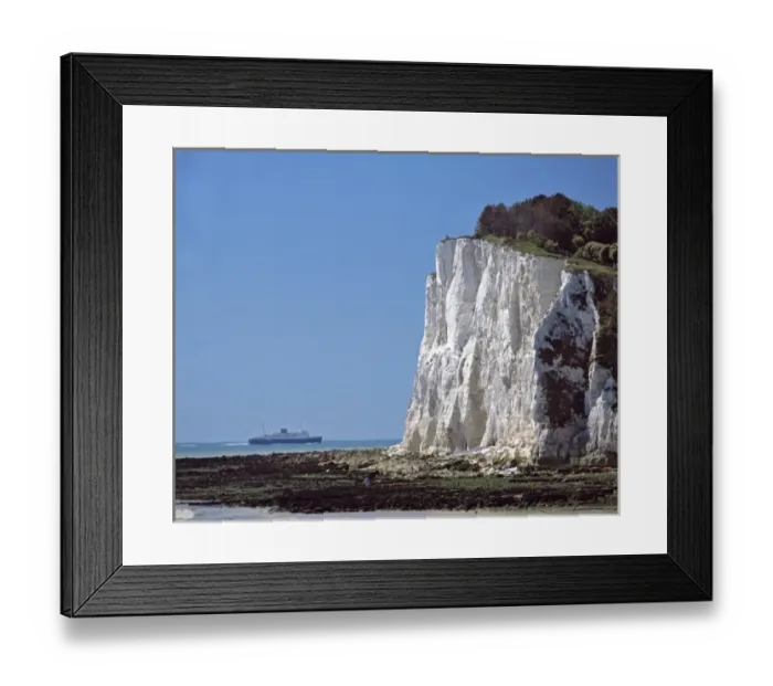 Framed Print : EU33 RER0071 Europe, England, Dover. A passenger ship sails by the White Cliffs Framed Print : EU33 RER0071 Europe, England, Dover. A passenger ship sails by the White Cliffs