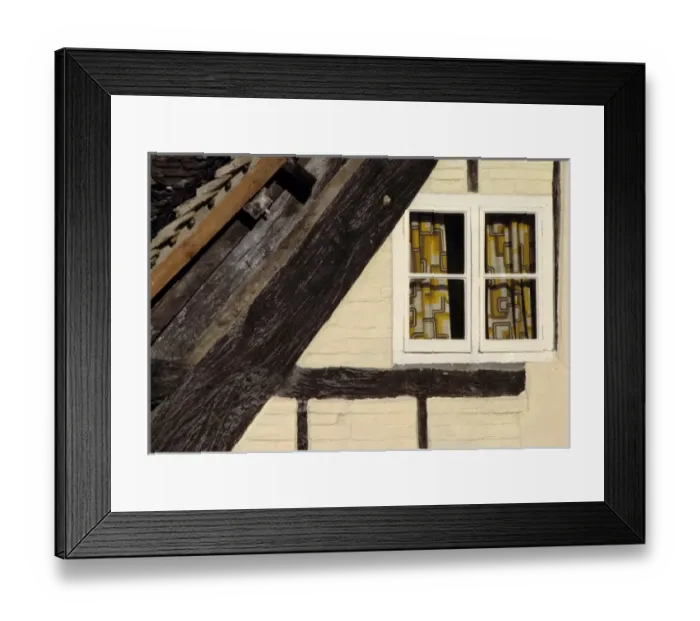 Framed Print : Europe, England, Lacock. Ancient wooden timbers, from the Saxon era, are common in