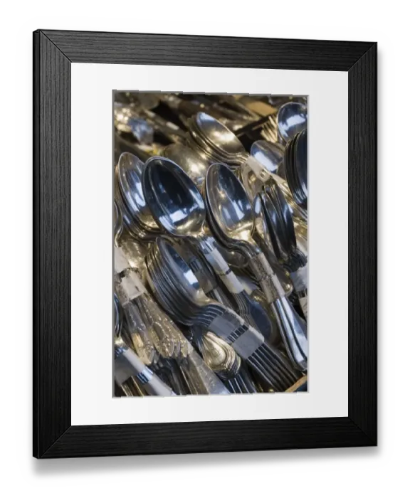 Framed Print : Europe, ENGLAND, London: Notting Hill, Portobello Road Market, Antique Silverware Framed Print : Europe, ENGLAND, London: Notting Hill, Portobello Road Market, Antique Silverware