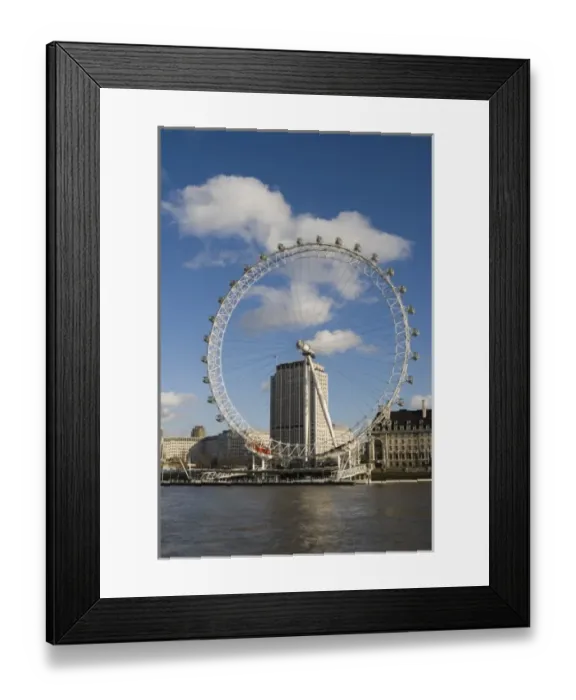 Framed Print : ENGLAND, London: Southbank, London Eye and Shell Building / Mid, Afternoon Framed Print : ENGLAND, London: Southbank, London Eye and Shell Building / Mid, Afternoon