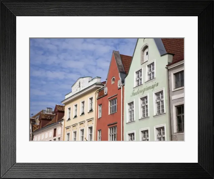Framed Print : Estonia, Tallinn, buildings on Raekoja Plats, Town Hall Square