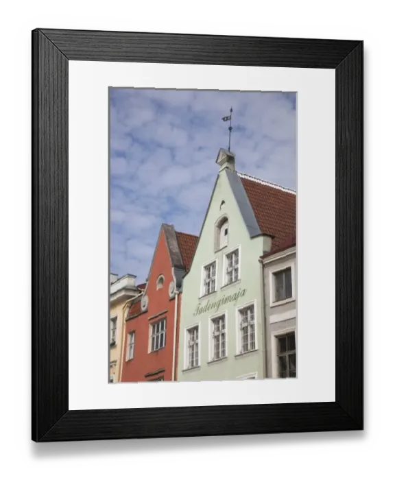 Framed Print : Estonia, Tallinn, buildings on Raekoja Plats, Town Hall Square