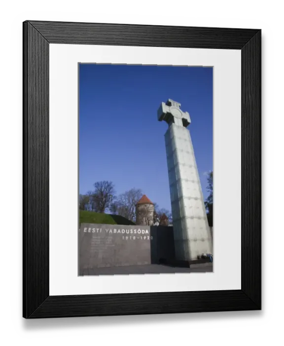 Framed Print : Estonia, Tallinn, Old Town, Monument to the War of Independence, b. 2009