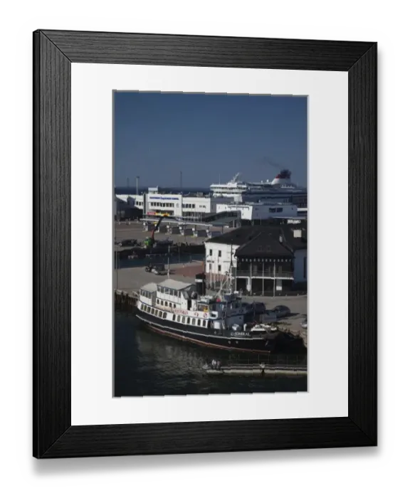 Framed Print : Estonia, Tallinn, Passenger Port, elevated view Framed Print : Estonia, Tallinn, Passenger Port, elevated view