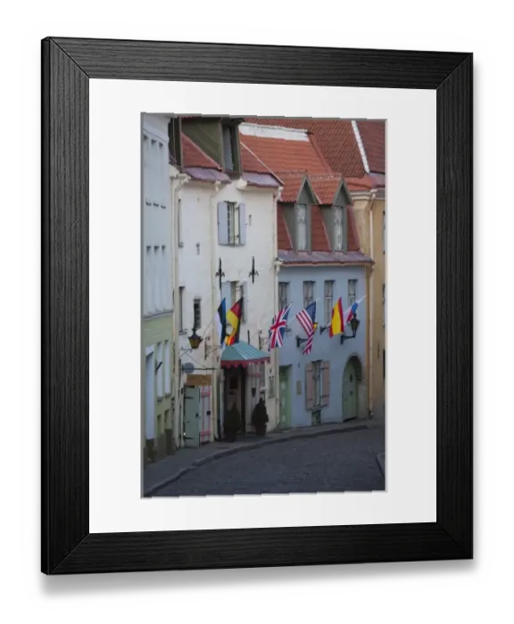 Framed Print : Estonia, Tallinn, Old Town, Puhavaimu Street buildings, dusk Framed Print : Estonia, Tallinn, Old Town, Puhavaimu Street buildings, dusk