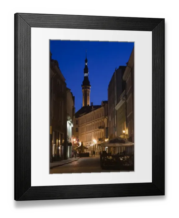 Framed Print : Estonia, Tallinn, Old Town, Town Hall from Viru Street, evening Framed Print : Estonia, Tallinn, Old Town, Town Hall from Viru Street, evening