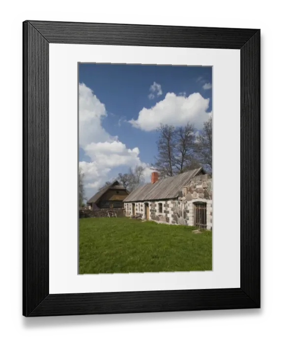 Framed Print : Estonia, Tallinn, Rocca Al Mare village, Estonian Open Air Museum, old farmhouse