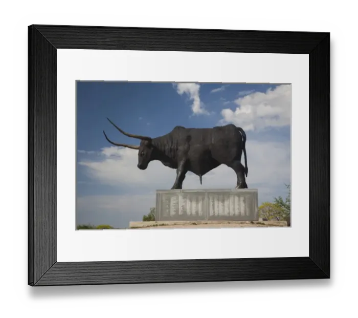 Framed Print : Estonia, Northeastern Estonia, Rakvere, Rakvere Bull Statue, by artist Tauno Kangro