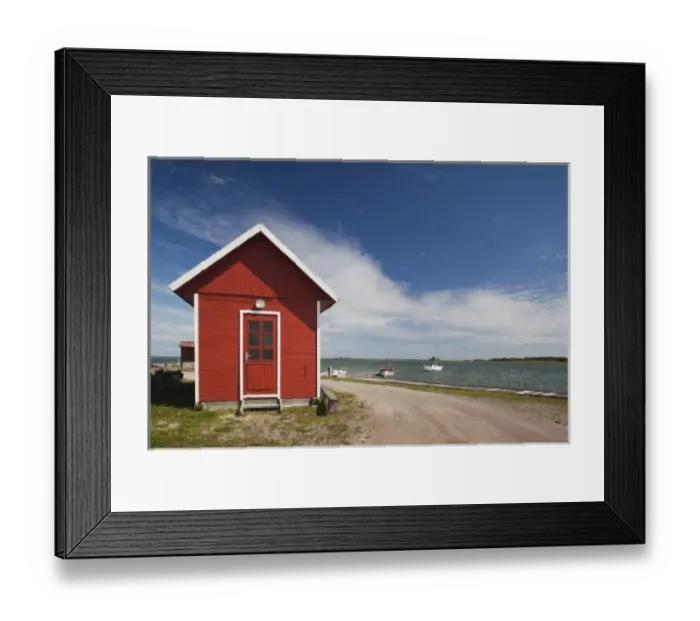 Framed Print : Estonia, Western Estonia Islands, Saaremaa Island, Orissaare, town harbor buildings