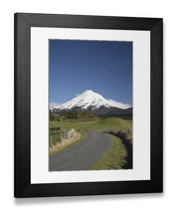 Framed Print : Road and Mt Taranaki / Mt Egmont, Taranaki, North Island, New Zealand Framed Print : Road and Mt Taranaki / Mt Egmont, Taranaki, North Island, New Zealand