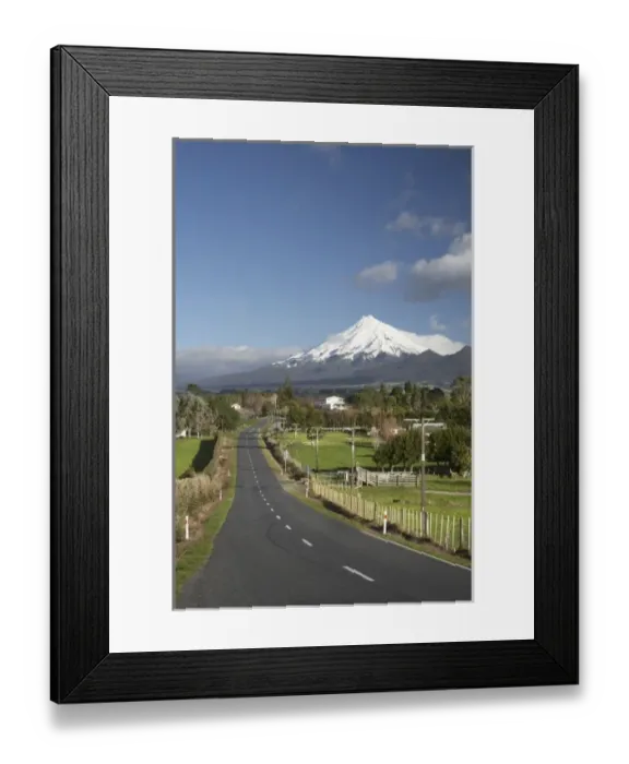 Framed Print : Road and Mt Taranaki / Mt Egmont, Taranaki, North Island, New Zealand Framed Print : Road and Mt Taranaki / Mt Egmont, Taranaki, North Island, New Zealand
