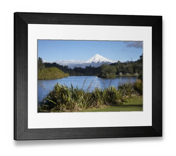 Framed Print : Lake Mangamahoe and Mt Taranaki / Mt Egmont, Taranaki, North Island, New Zealand Framed Print : Lake Mangamahoe and Mt Taranaki / Mt Egmont, Taranaki, North Island, New Zealand