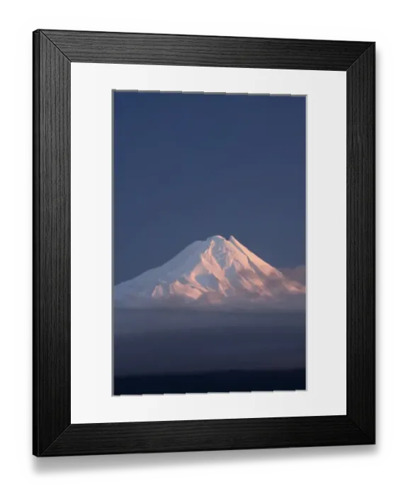 Framed Print : Alpenglow on Mt Taranaki  /  Mt Egmont at Dawn, Taranaki, North Island, New Zealand