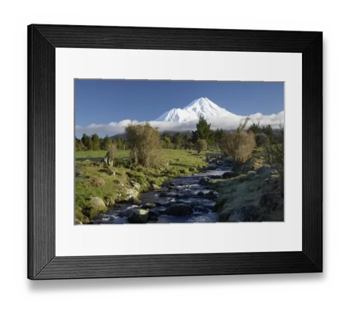 Framed Print : Stream and Mt Taranaki / Mt Egmont, Taranaki, North Island, New Zealand Framed Print : Stream and Mt Taranaki / Mt Egmont, Taranaki, North Island, New Zealand