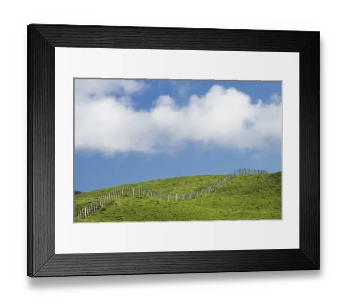 Framed Print : Fenceline and Farmland near Stratford, Taranaki, North Island, New Zealand Framed Print : Fenceline and Farmland near Stratford, Taranaki, North Island, New Zealand