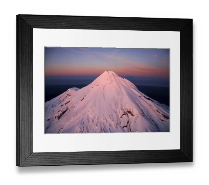Framed Print : Alpenglow on Summit of Mt Taranaki / Mt Egmont at Dawn, Taranaki, North Island, New Framed Print : Alpenglow on Summit of Mt Taranaki / Mt Egmont at Dawn, Taranaki, North Island, New